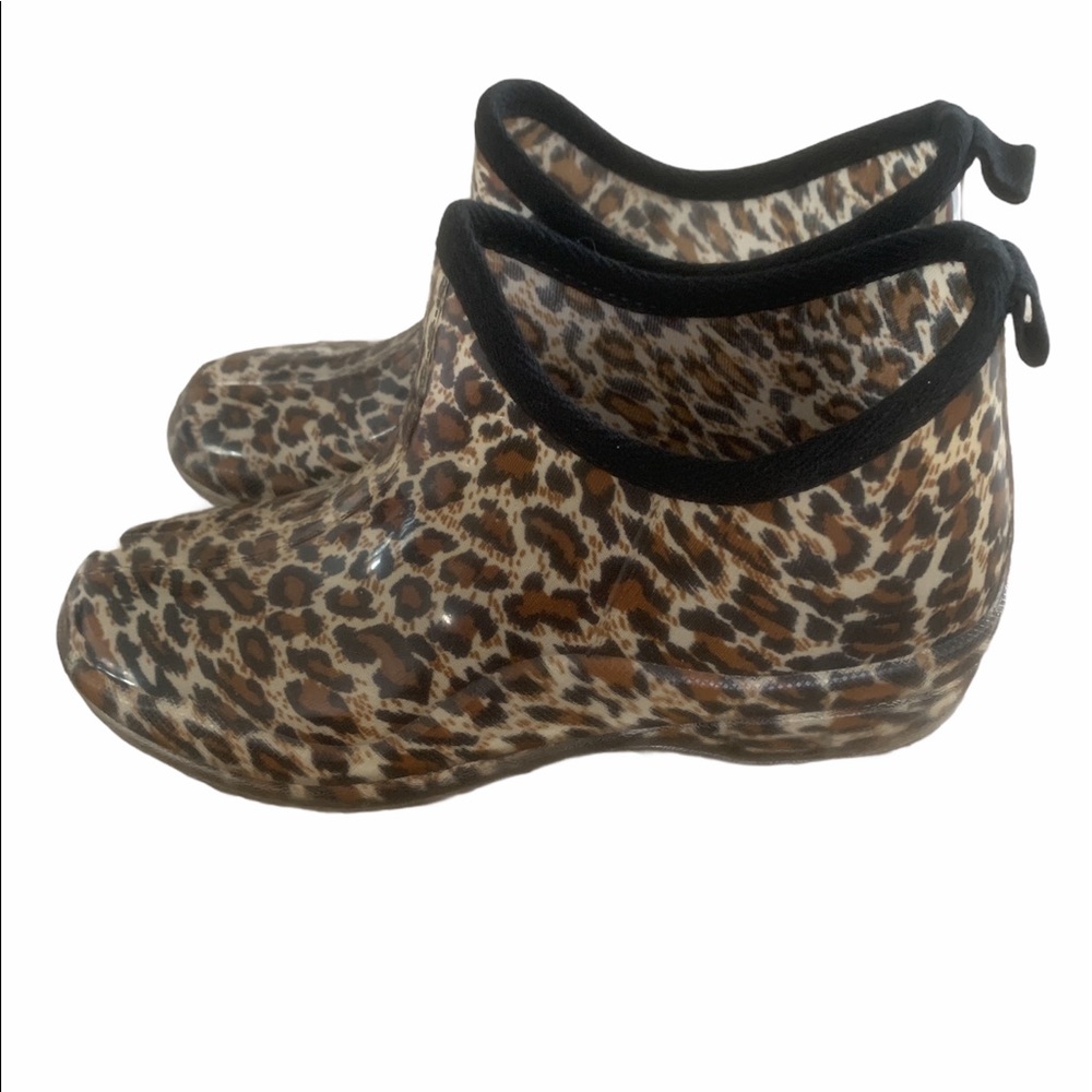 Corky ankle rain boots new leopard print